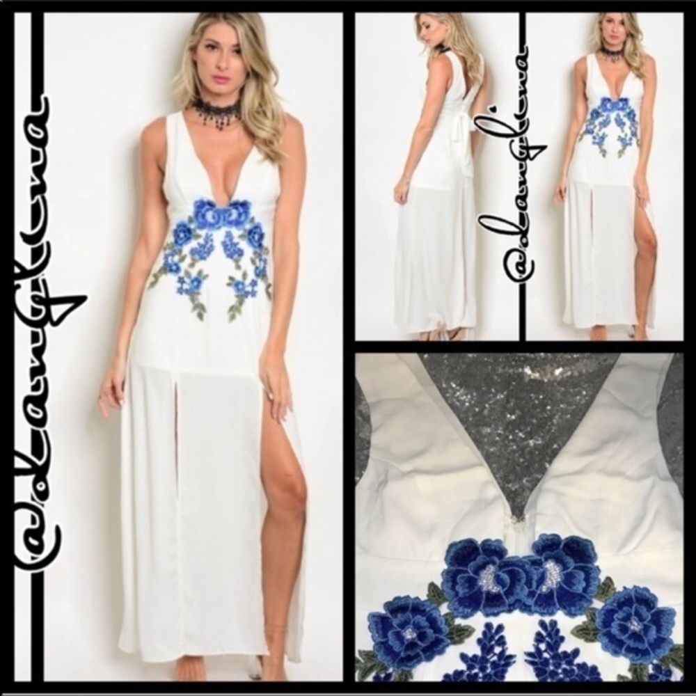 ❣️ Sale was $50 down sizing ❣️ Rose stitched maxi dress